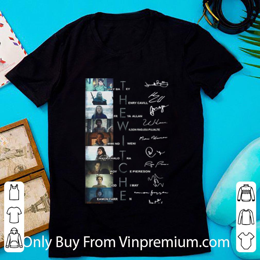 Great The Witcher Characters Joey Batey Henry Cavill Freya Allan Signatures shirt