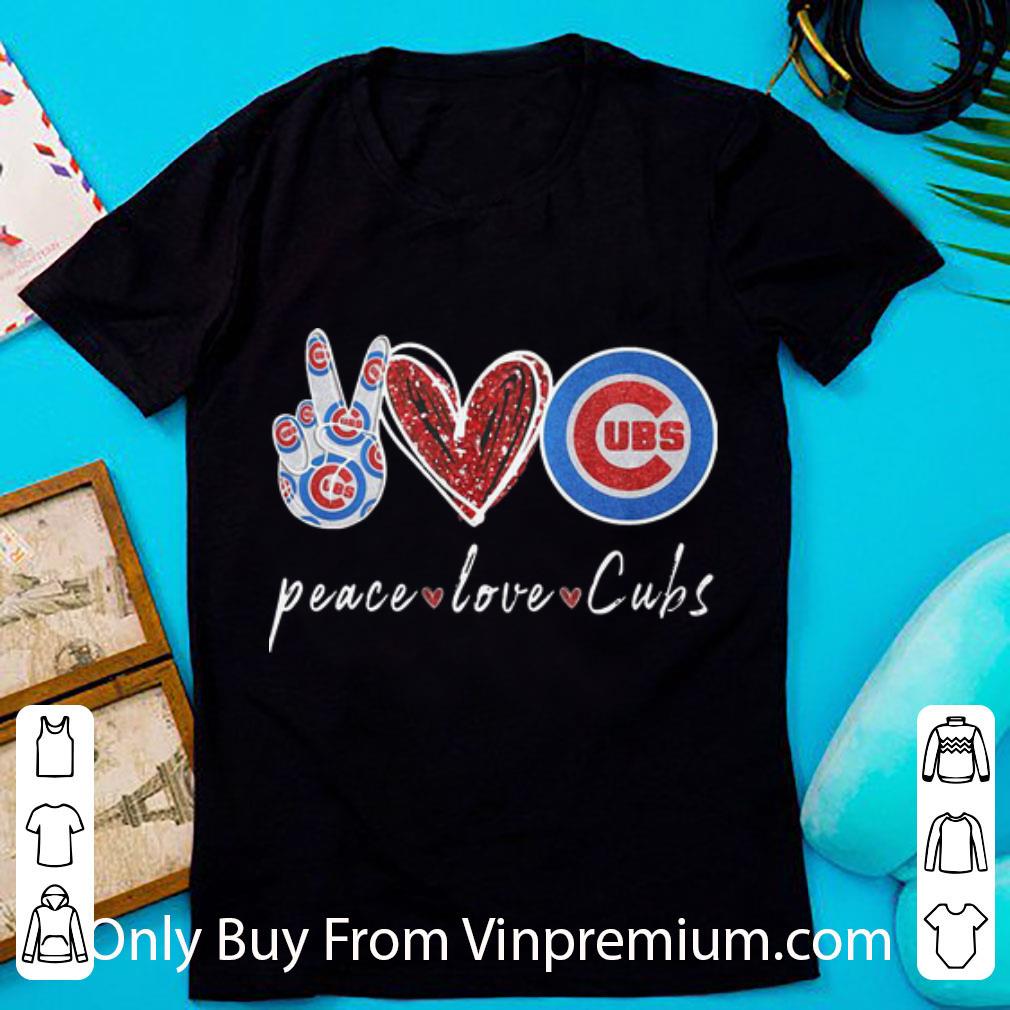 Awesome Peace Love Chicago Cubs Diamonds shirt