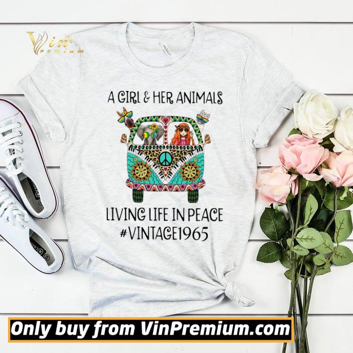 c3ca5948 a girl and her animals living life in peace vintage 1965 shirt sweater 4 - A girl and her Animals living life in peace vintage 1965 shirt sweater