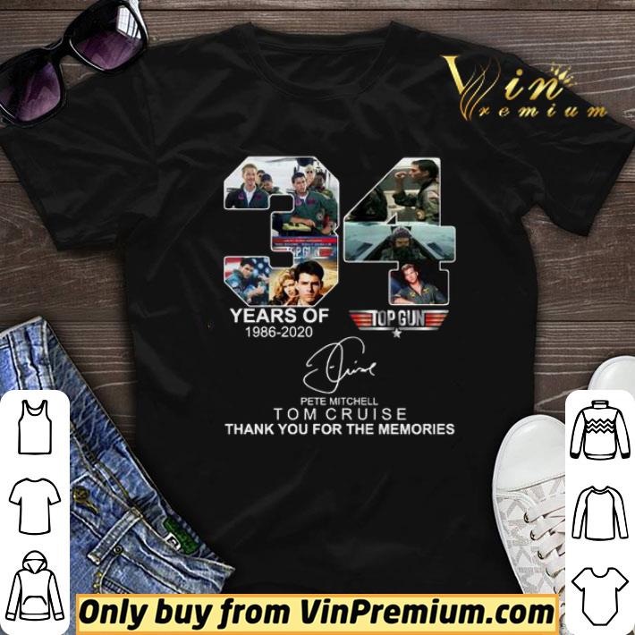 34 years of Top Guns 1986 2020 Pete Mitchell Tom Cruise thank you shirt sweater