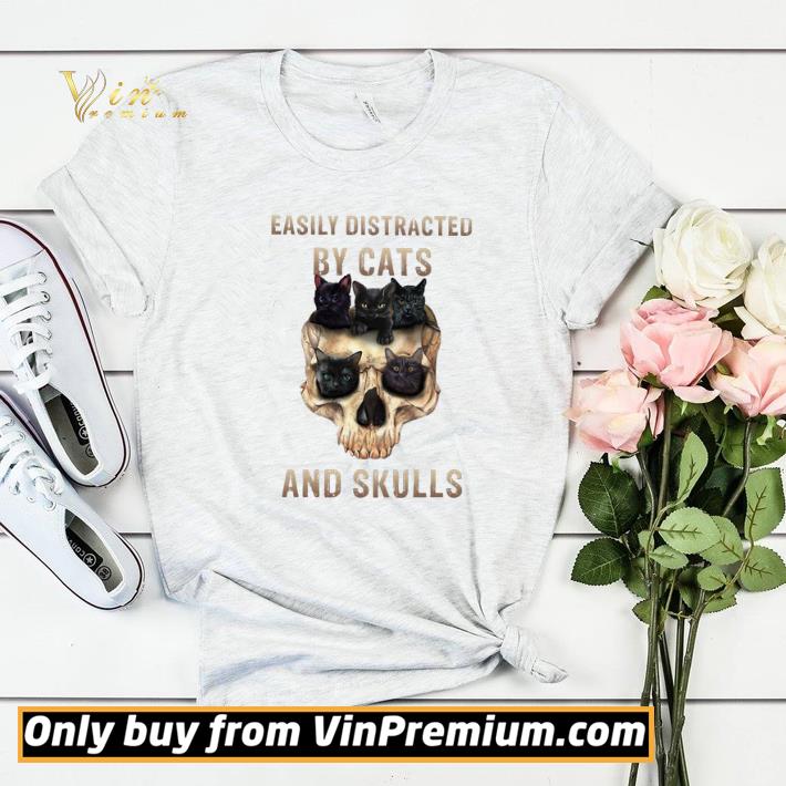 e357cc8f easily distracted by cats and skulls shirt 4 - Easily Distracted By Cats And Skulls shirt