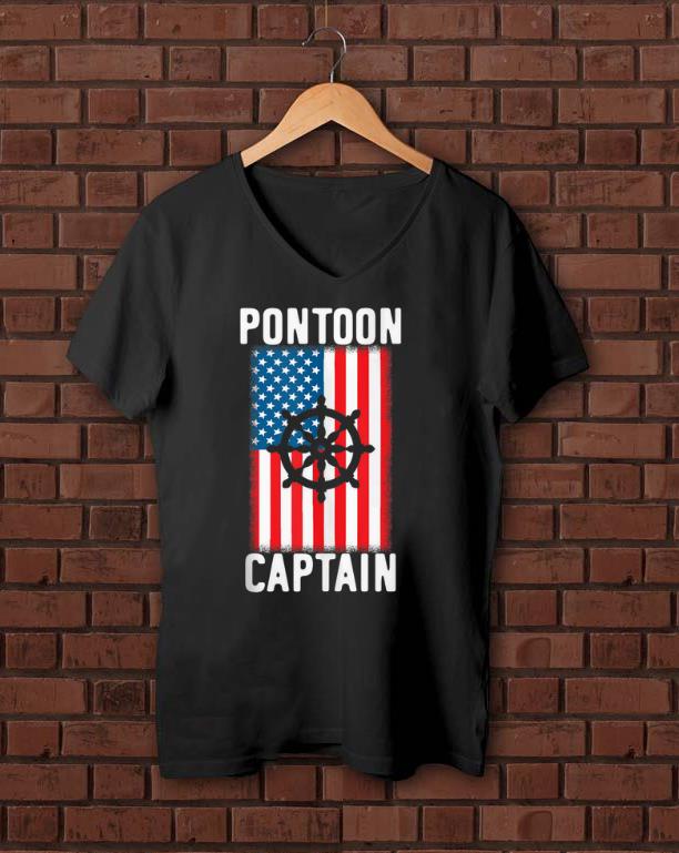 Pretty Pontoon Captain 4th of July Boat Shirt
