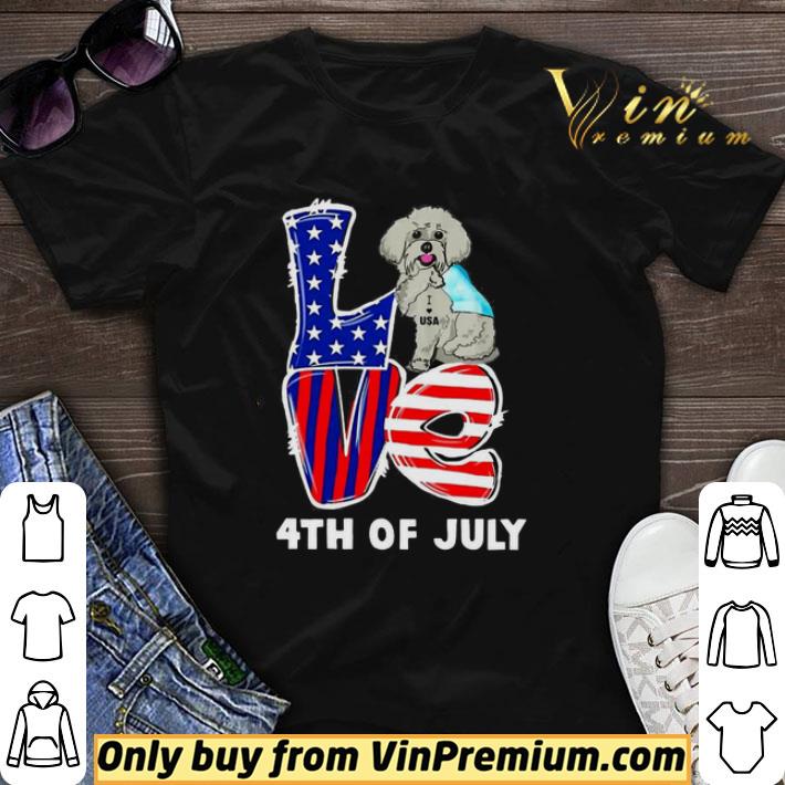 Maltese Dog Tattoo I Love USA 4th Of July shirt sweater