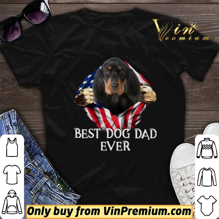 Blood Inside Me Black and Tan Coonhound Dog American Flag Best Dog Dad Ever shirt sweater