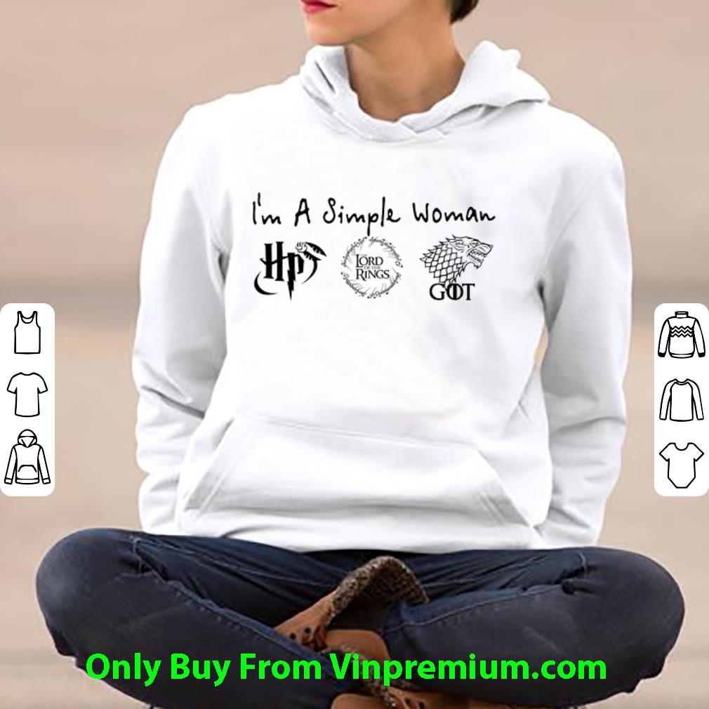 10a5b4dc premium i m a simple woman harry potter the lord of the rings game of thrones shirt 4 - Premium I'm A Simple Woman Harry Potter The Lord Of The Rings Game Of Thrones shirt