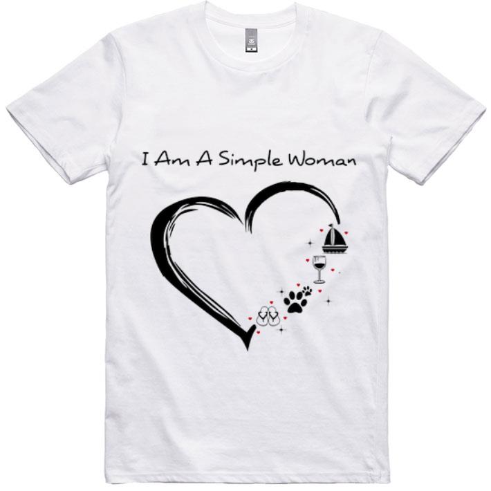 Great I Am A Simple Woman I Love Flip Flop Paw Dog Wine Glass Sailing shirt
