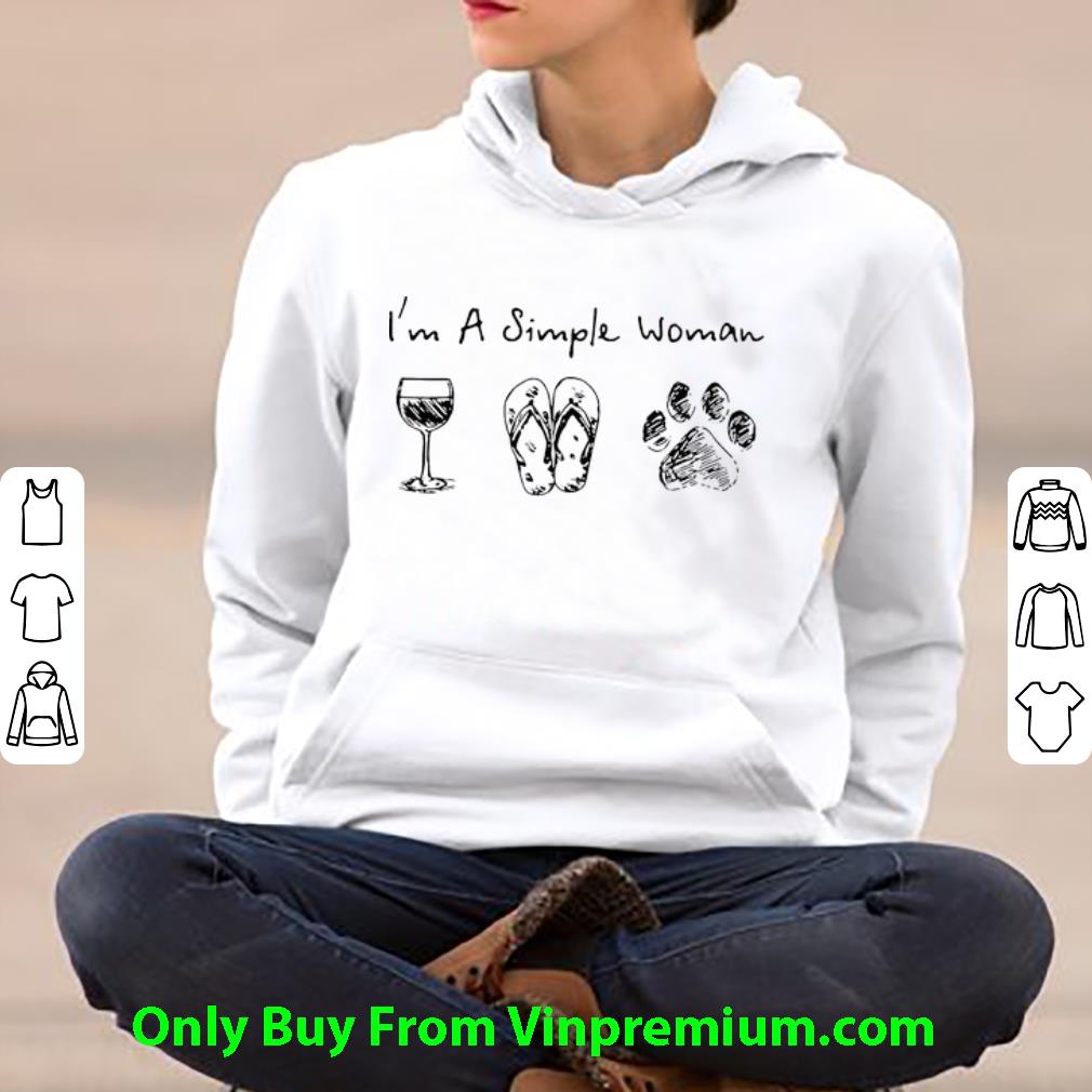 2e5b5d44 nice i m a simple woman wine flip flops and paw dog shirt 4 - Nice I’m A Simple Woman Wine Flip Flops And Paw Dog shirt