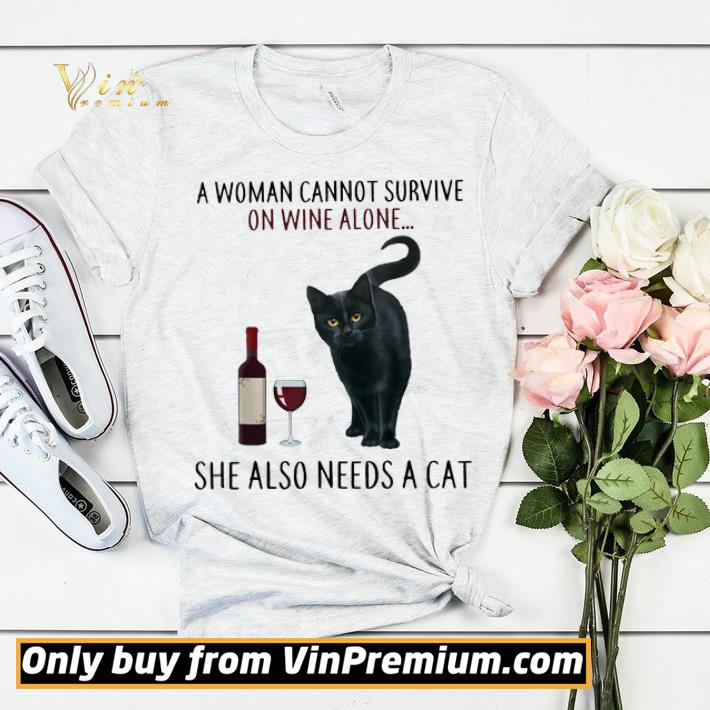 A Woman Cannot Survive On Wine Alone She Also Need A Cat shirt sweater 36c28980 a woman cannot survive on wine alone she also need a cat shirt sweater 4 - A Woman Cannot Survive On Wine Alone She Also Need A Cat shirt sweater