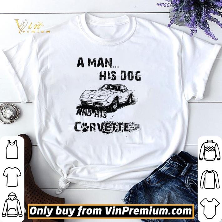A Man His Dog And His Corvette Car Footprint shirt sweater