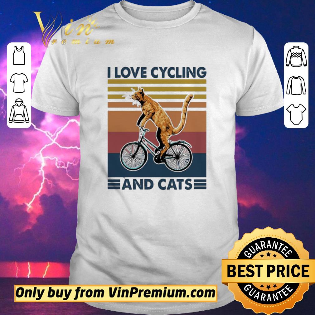 Cat i love cycling and cats vintage shirt sweater