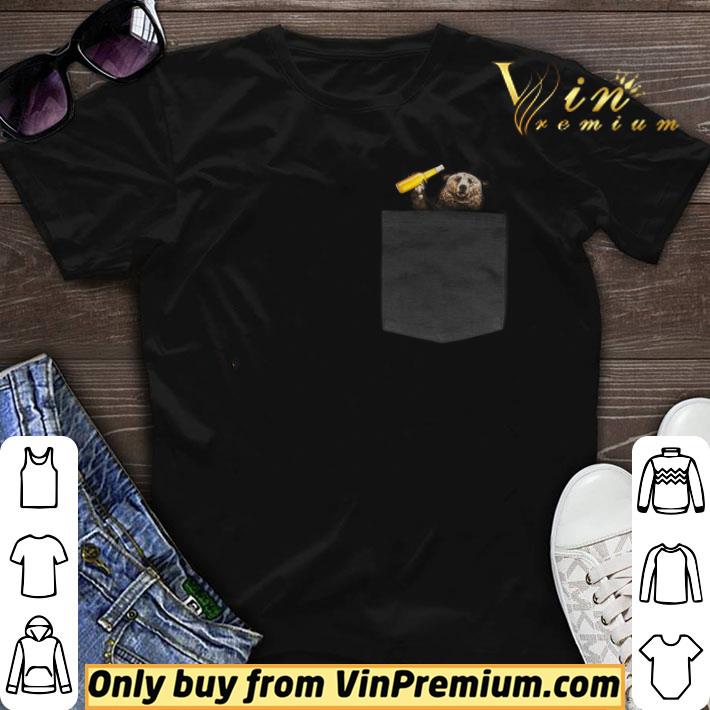 Camping bear in pocket shirt sweater