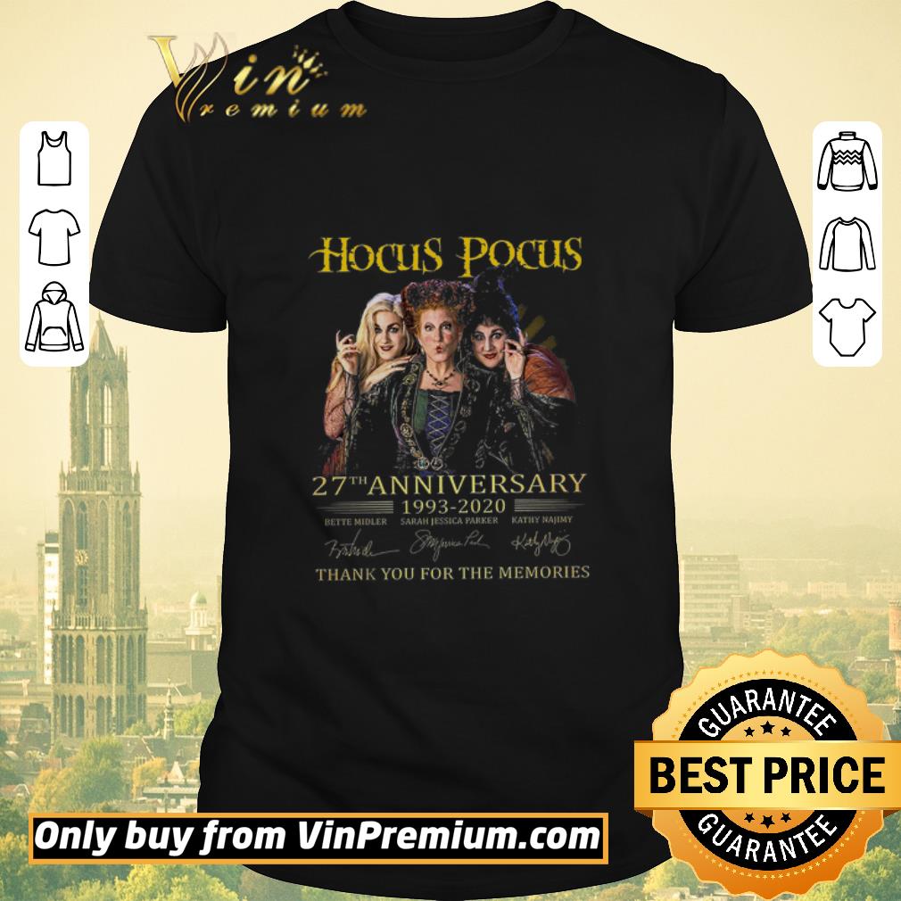 Funny Hocus Pocus 27th Anniversary 1993 2020 Signature Thank You For The Memories shirt sweater