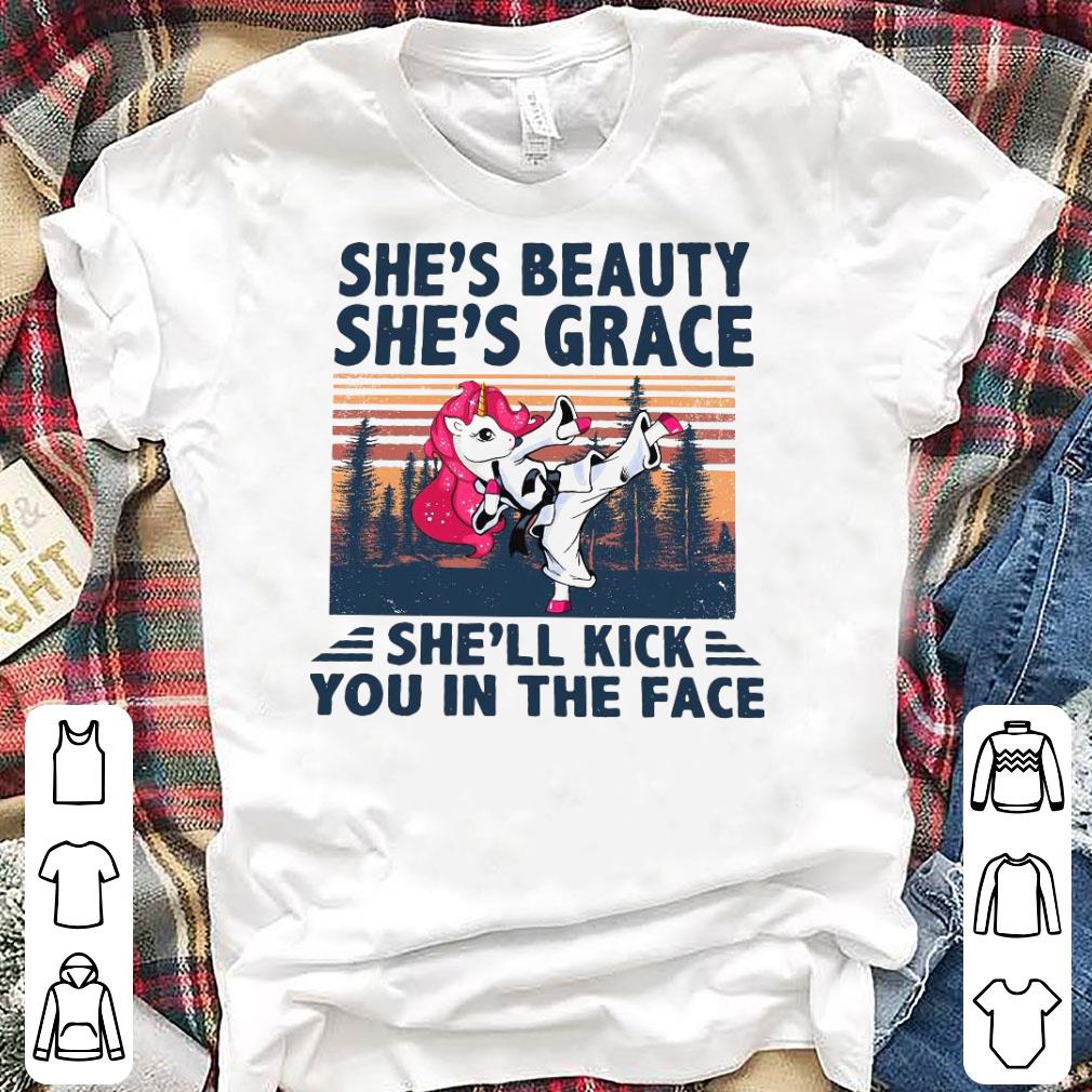 Official Unicorn Karate She’s Beauty She’s Grace She’ll Kick You In The Face Shirt