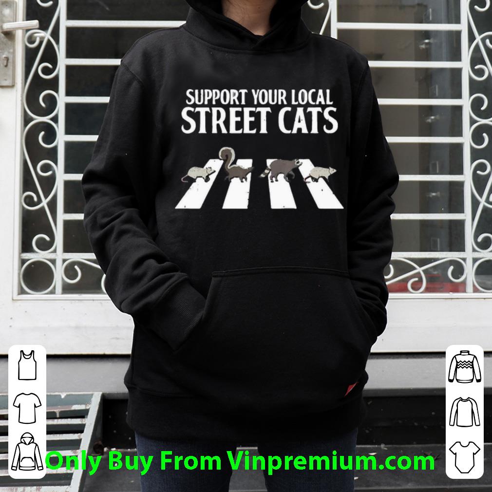 c4cf45d0 premium support your local street cats parody racoon skunk opossum abbey road shirt 4 - Premium Support Your Local Street Cats Parody Racoon Skunk Opossum Abbey Road shirt