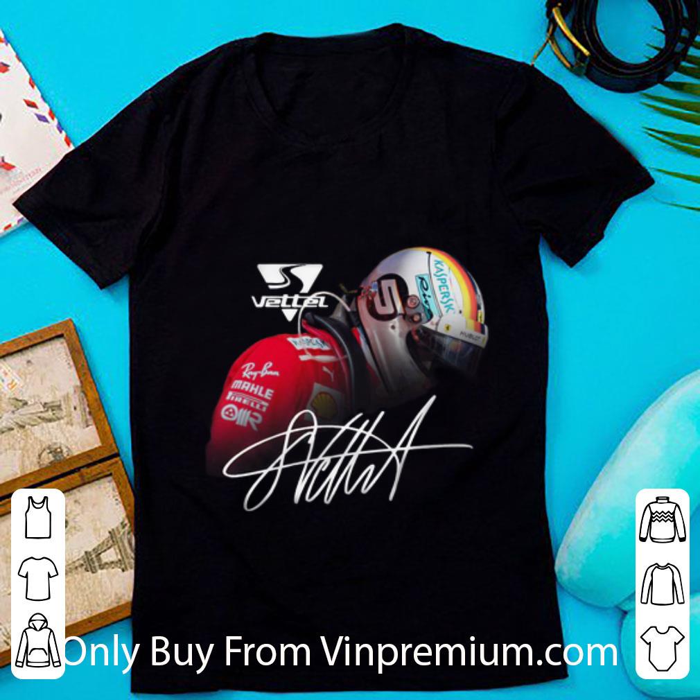 Top Sebastian Vettel Scuderia Ferrari F1 Signature shirt