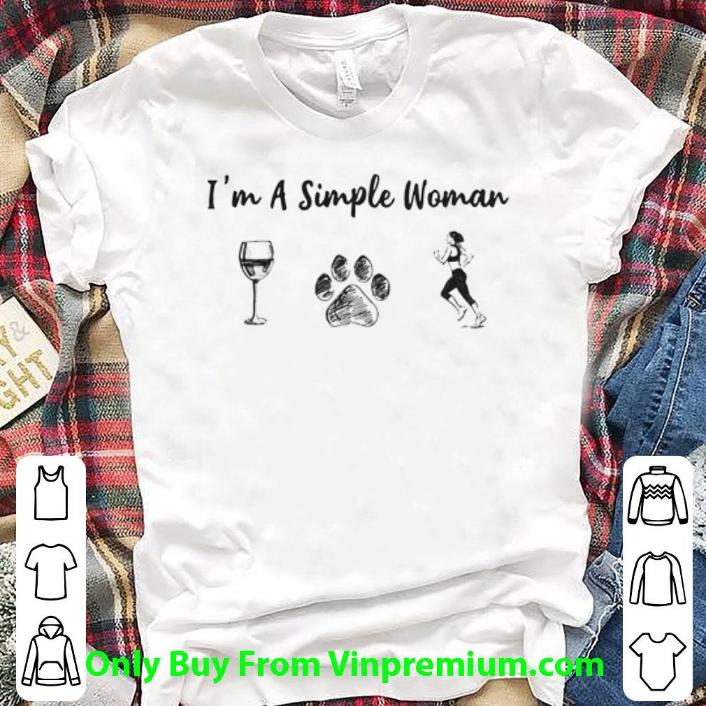 Hot I’m A Simple Woman Wine Dog And Running shirt