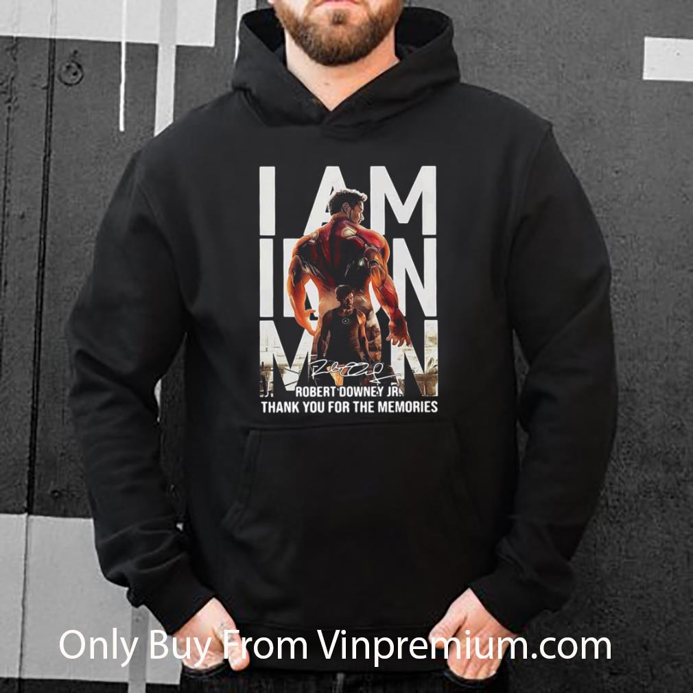 1d22b1a4 premium i am iron man robert downey jr thank you for the memories signature shirt 4 - Premium I Am Iron Man Robert Downey Jr Thank You For The Memories Signature shirt