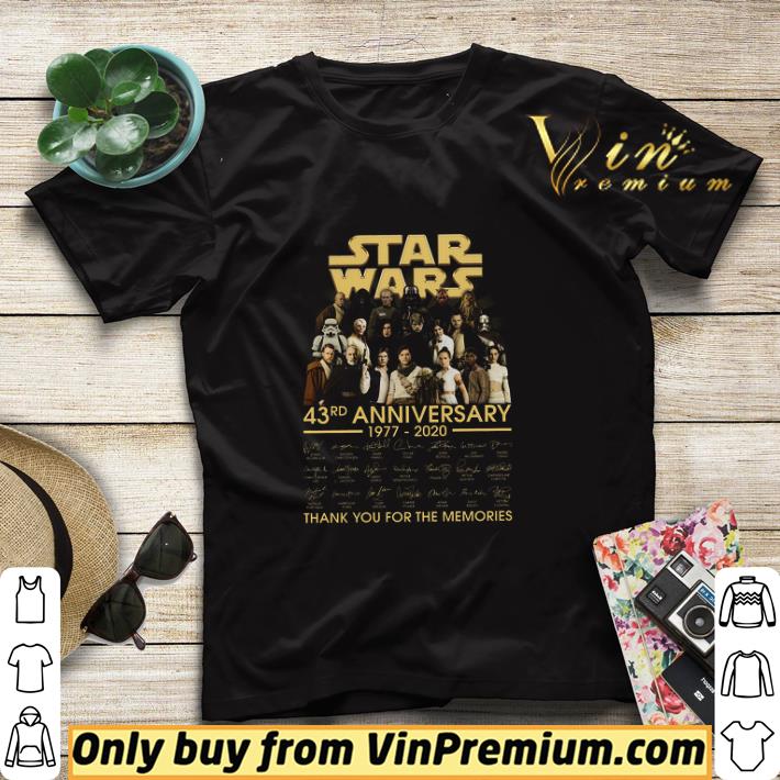Star Wars 43rd Anniversary 1977 2020 Signature Thank You For The Memories shirt sweater 3e867a7b star wars 43rd anniversary 1977 2020 signature thank you for the memories shirt sweater 4 - Star Wars 43rd Anniversary 1977 2020 Signature Thank You For The Memories shirt sweater