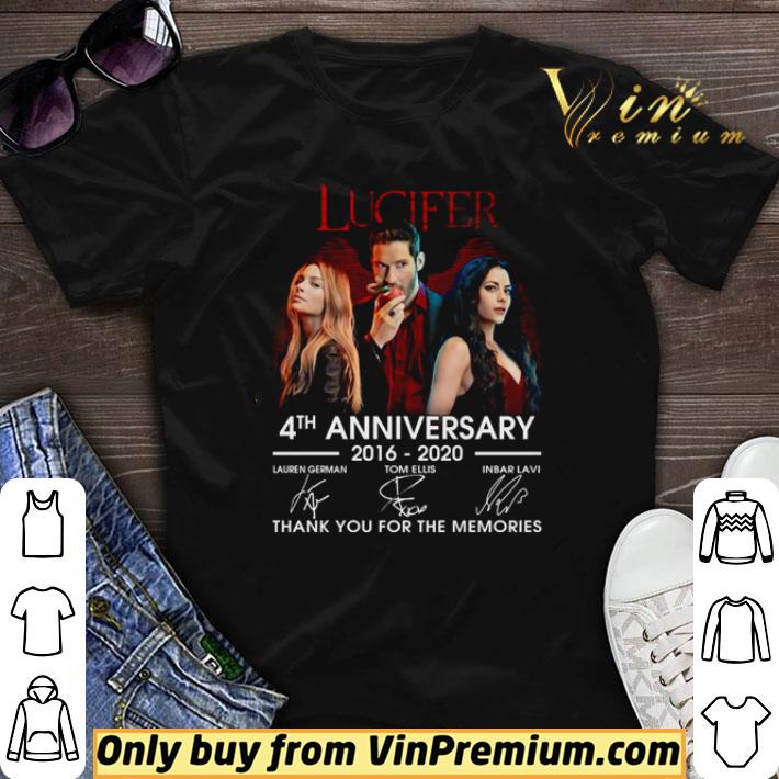 Awesome Lucifer 4th anniversary 2019 2020 signatures thank you for the memories shirt sweater