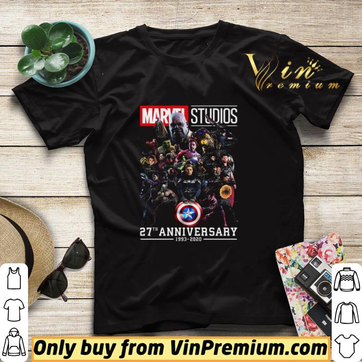 6a4d633e premium marvel studios signature 27th anniversary 1993 2020 shirt sweater 4 - Premium Marvel Studios Signature 27th Anniversary 1993 2020 shirt sweater