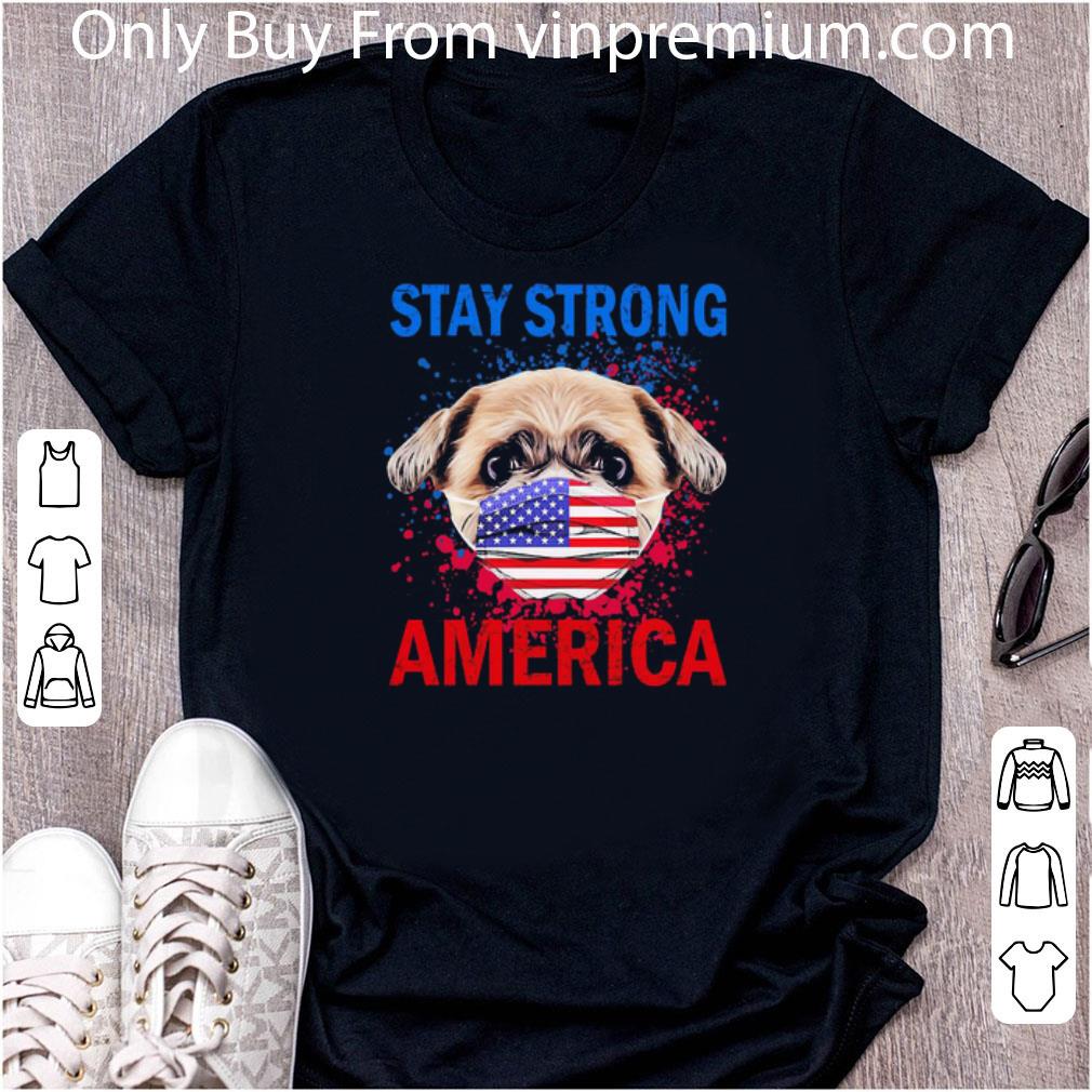 Awesome Shih Tzu Face Mark Stay Strong America shirt