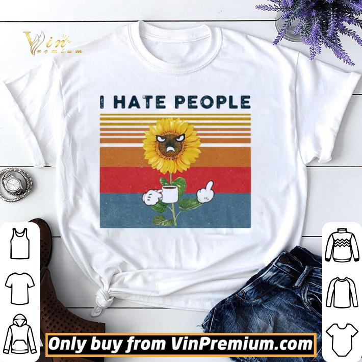 Sunflower angry I hate people vintage retro shirt sweater