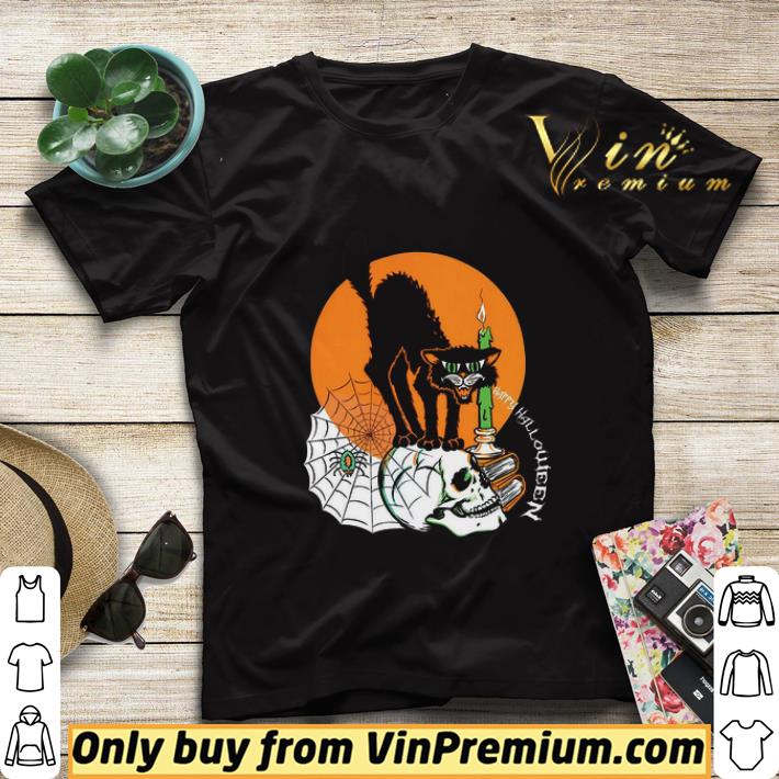 9dd05d3d black cat and skull happy halloween shirt sweater 4 - Black Cat And Skull Happy Halloween shirt sweater