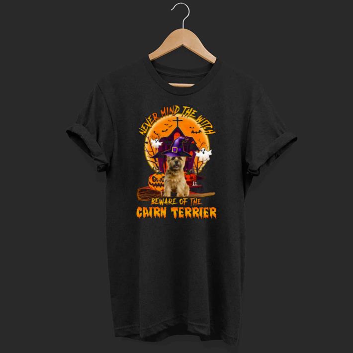 Never Mind The Witch Beware Of The Cairn terrier Halloween Moon Shirt