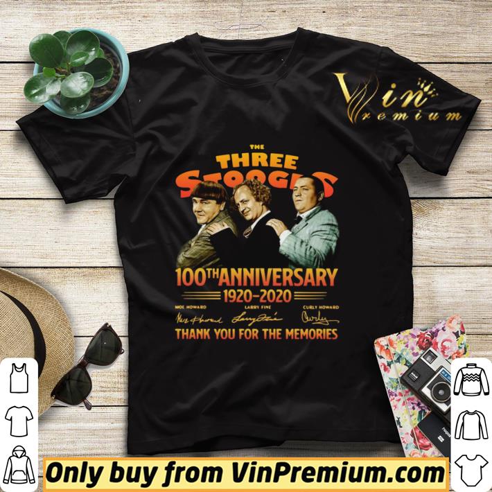 b7b6cf82 the three stooges 100th anniversary 1920 2020 thank you for the memories signatures shirt sweater 4 - The Three Stooges 100th Anniversary 1920 2020 Thank You For The Memories Signatures shirt sweater