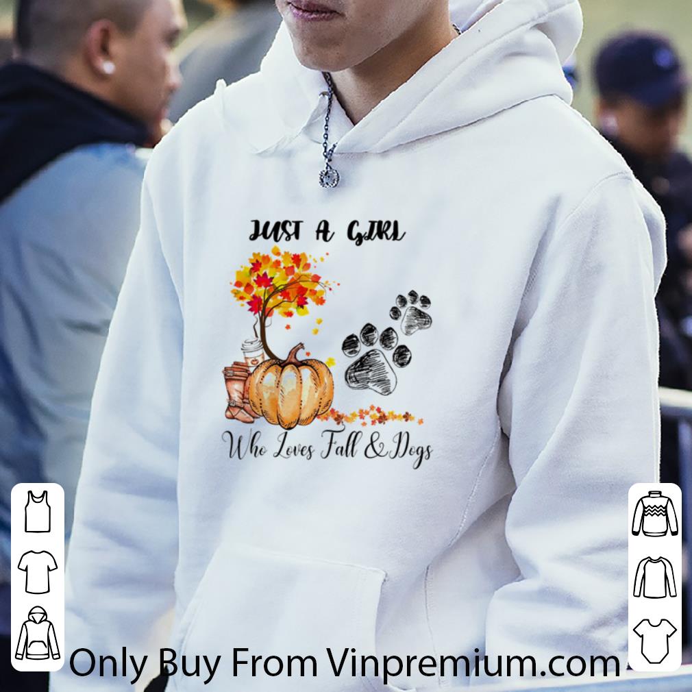 bc4fb7e4 great just a girl who loves fall and dogs paw halloween shirt 4 - Great Just A Girl Who Loves Fall And Dogs Paw Halloween shirt
