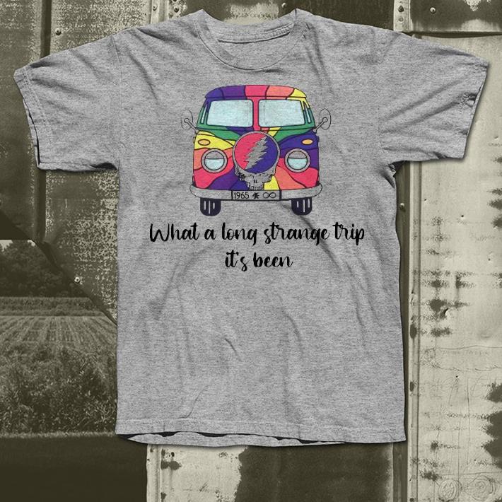d46aa070 skull bus what a long strange trip it s been shirt 4 - Skull Bus What A Long Strange Trip It’s Been Shirt