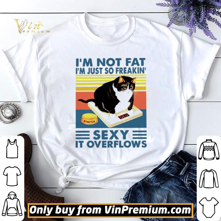 Awesome Black cat i’m not fat i’m just so freakin sexy it overflows vintage shirt sweater