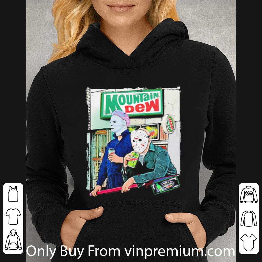 Awesome Halloween Jason Voorhees Michael Myers Mountain Dew shirt 1c5e5432 awesome halloween jason voorhees michael myers mountain dew shirt 4 - Awesome Halloween Jason Voorhees Michael Myers Mountain Dew shirt