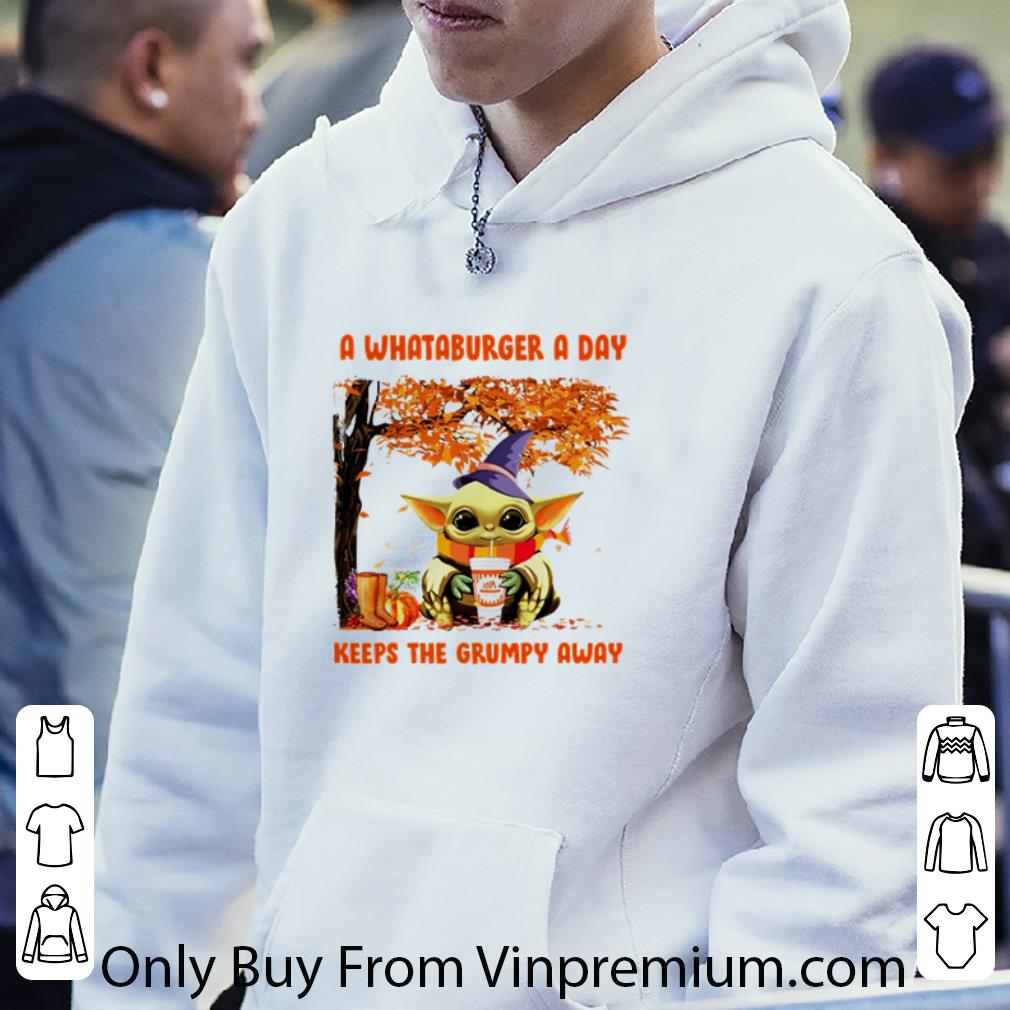 2708a41f great autumn baby yoda a whataburger a day keeps the grumpy away star wars shirt 4 - Great Autumn Baby Yoda A Whataburger A Day Keeps The Grumpy Away Star Wars shirt