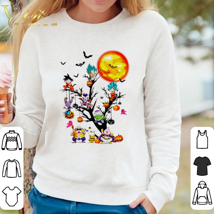 3740cff3 funny dragon ball z characters chibi on halloween tree shirt 4 - Funny Dragon Ball Z characters chibi on Halloween tree shirt