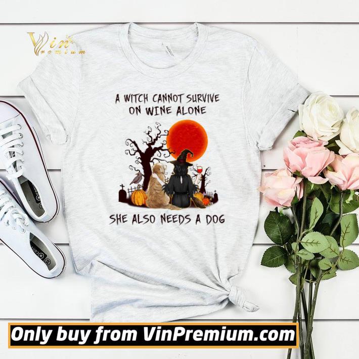 491db0ea halloween a witch cannot survive on wine alone she also needs a dog shirt sweater 4 - Halloween A Witch Cannot Survive On Wine Alone She Also Needs A Dog shirt sweater