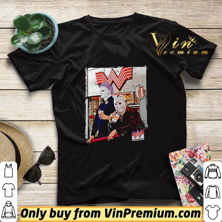 651d00cf nice michael myers and jason voorhees drinking whataburger shirt sweater 4 - Nice Michael Myers and Jason Voorhees drinking Whataburger shirt sweater