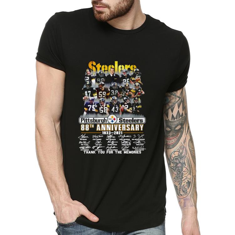 687391d4 nice pittsburgh steelers 88th anniversary thank you for the memories signatures shirt 4 - Nice Pittsburgh Steelers 88th anniversary thank you for the memories signatures Shirt