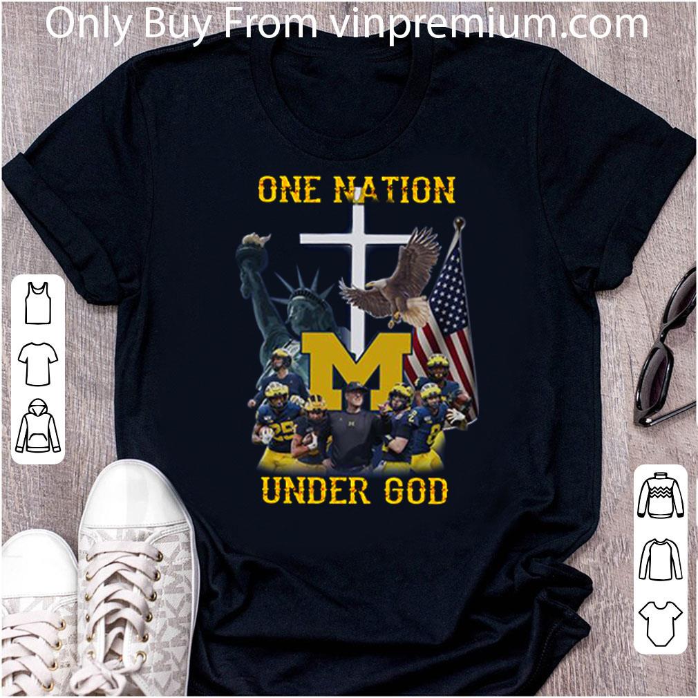 Awesome Statue Of Liberty American Michigan Wolverines One Nation Under God shirt