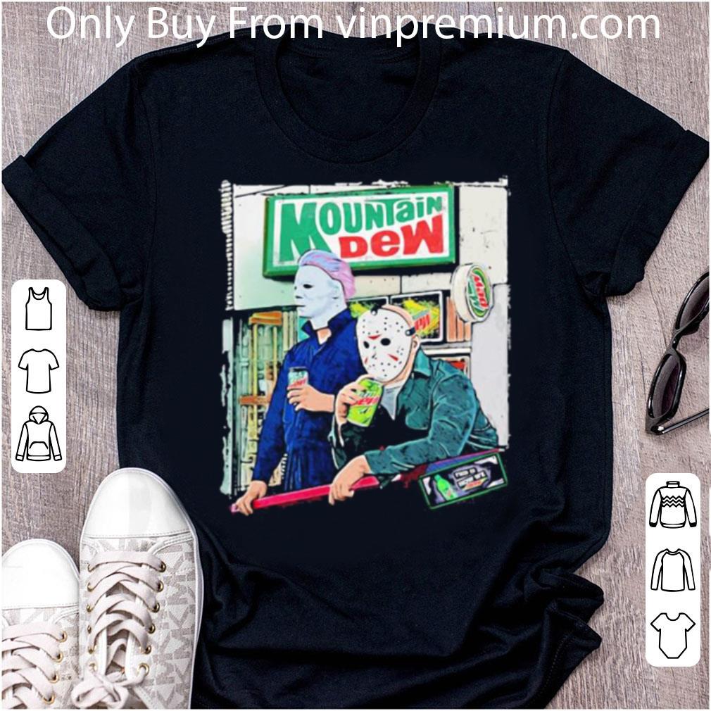Awesome Halloween Jason Voorhees Michael Myers Mountain Dew shirt