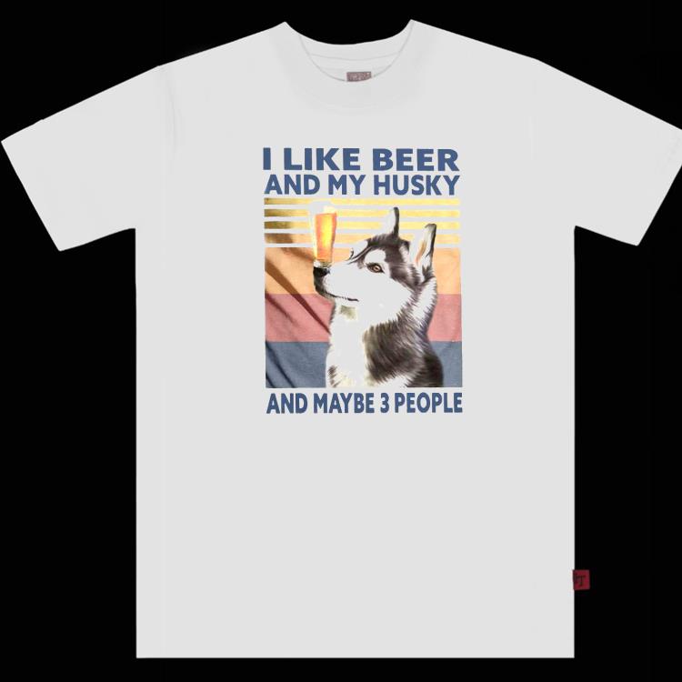 I Like Beer And My Husky And Maybe 3 People Vintage Shirt