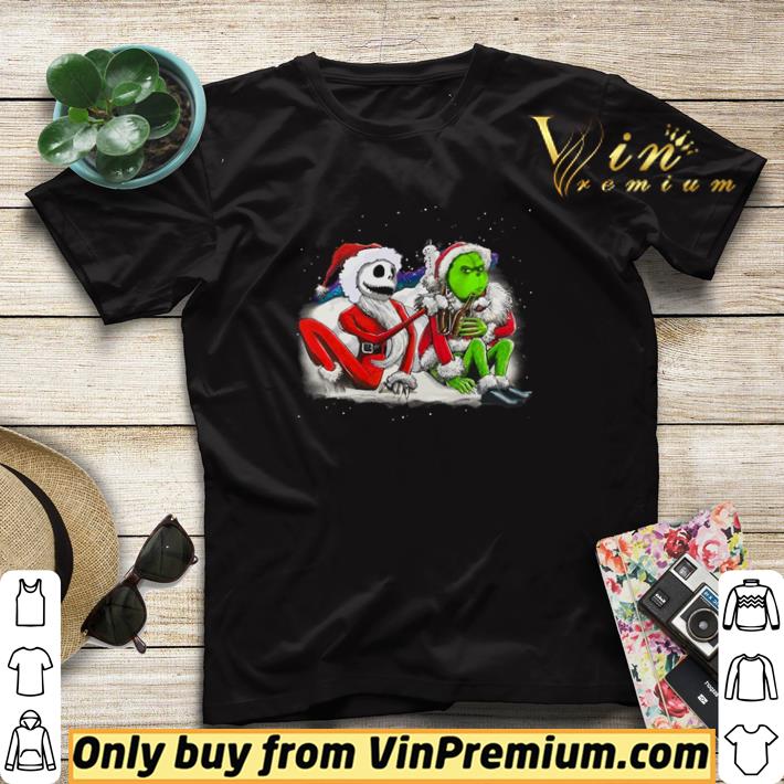 a5feb4d2 hot jack skellington and grinch drink beer shirt sweater 4 - Hot Jack Skellington and Grinch drink beer shirt sweater