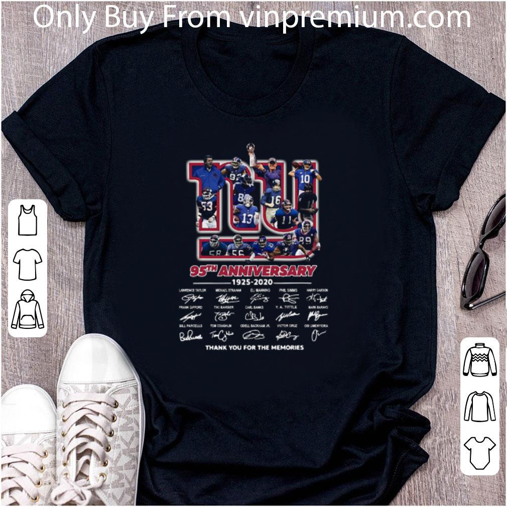 Awesome New York Giants 95th Anniversary Thank You For The Memories Signatures shirt