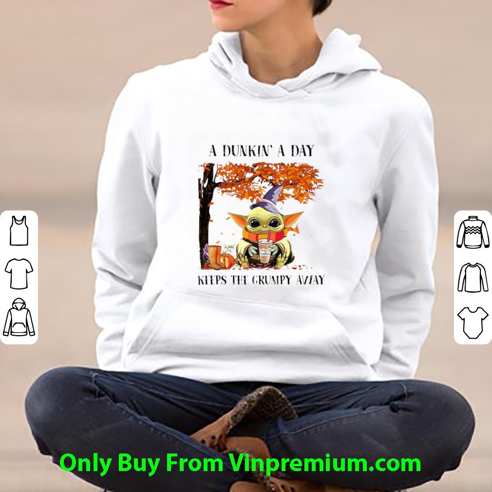 b3285478 pretty baby yoda a dunkin a day keeps the grumpy away halloween shirt 4 - Pretty Baby Yoda A Dunkin’ A Day Keeps The Grumpy Away Halloween shirt