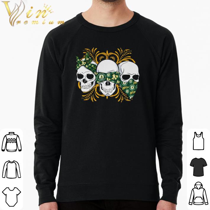 cfeae4d2 original oakland athletics skulls shirt sweater 4 - Original Oakland Athletics skulls shirt sweater