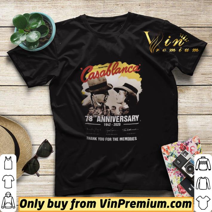 dcec5517 premium casablanca 78th anniversary 1942 2020 signature thank you for the memories shirt sweater 4 - Premium Casablanca 78th Anniversary 1942 2020 Signature Thank You For The Memories shirt sweater