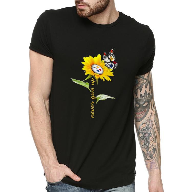 Nice Sunflower Butterfly Pittsburgh Steelers never give up Shirt f287fc8e nice sunflower butterfly pittsburgh steelers never give up shirt 4 - Nice Sunflower Butterfly Pittsburgh Steelers never give up Shirt