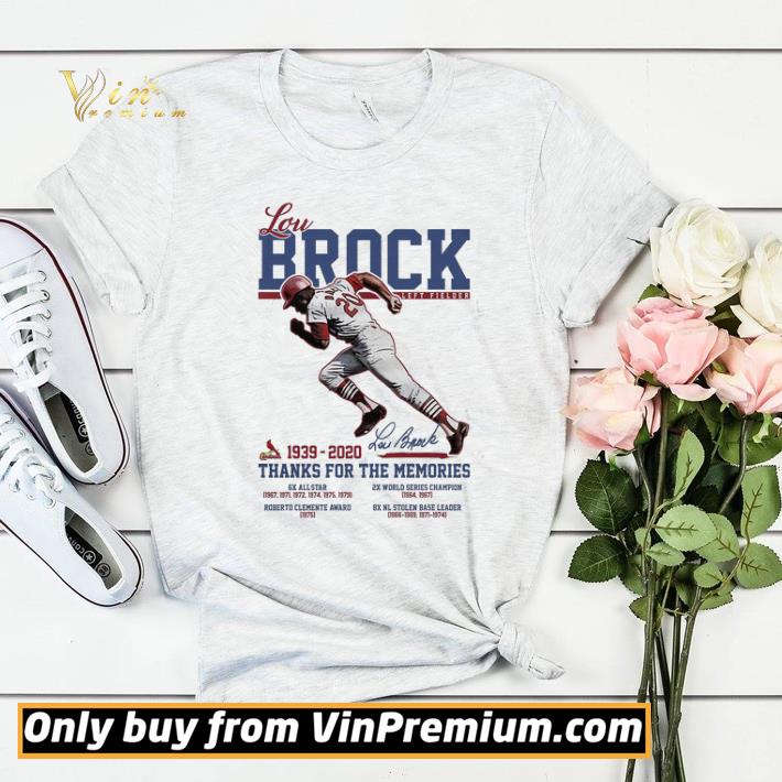 fa268b72 hot lou brock left fielder 1939 2020 signature thank you for the memories shirt sweater 4 - Hot Lou Brock Left Fielder 1939 2020 Signature Thank You For The Memories shirt sweater