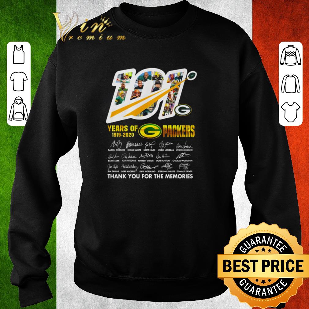 6db3d04f funny 100 years of green bay packers 1919 2020 thank you for the memories shirt 4 - Funny 100 years of Green Bay Packers 1919 2020 thank you for the memories shirt