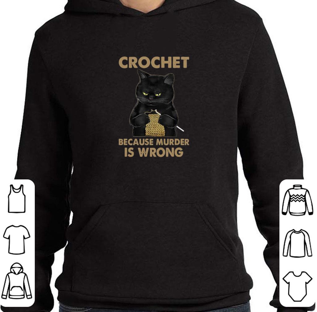 9b6c2e28 pretty black cat crochet because murder is wrong shirt 4 - Pretty Black Cat Crochet Because Murder Is Wrong shirt